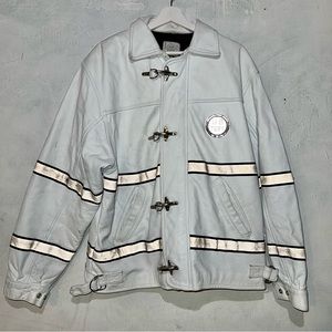 23x30 Vintage U B Tuff Leather Nautical Buckle Jacket M